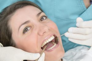 smiling woman at dental checkup